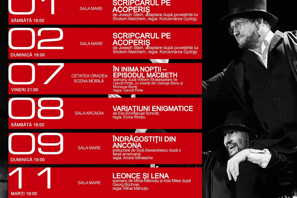 Programul lunii septembrie la Teatrul Regina Maria