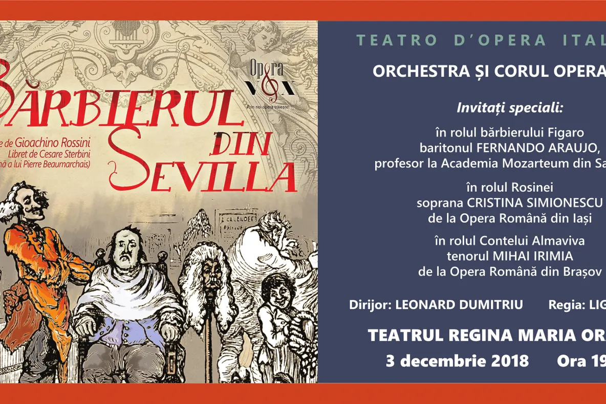 Opera “Bărbierul din Sevilla” vine la Oradea