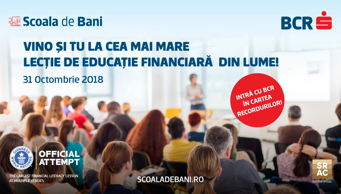 BCR vrea să organizeze cea mai mare oră de educație financiară din lume