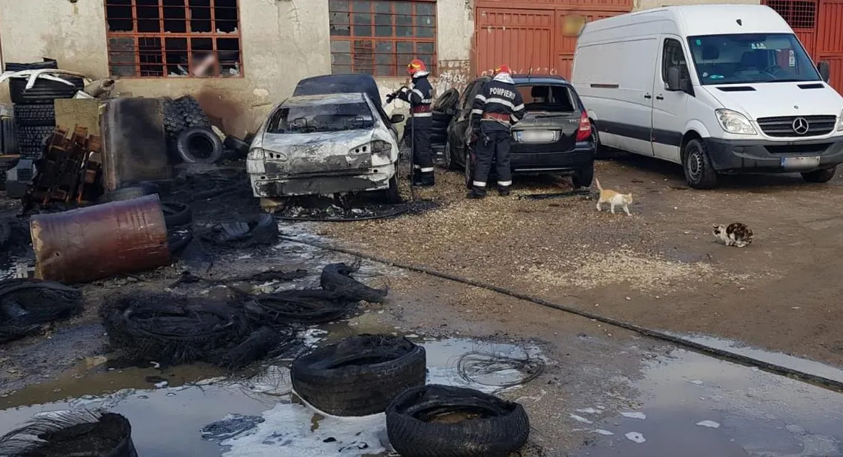 Incendiu la o firmă de pe strada Corneliu Baba din Oradea