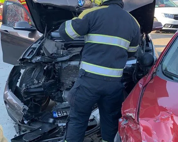 Intervenție la un accident rutier produs pe Șoseaua Borșului din Oradea