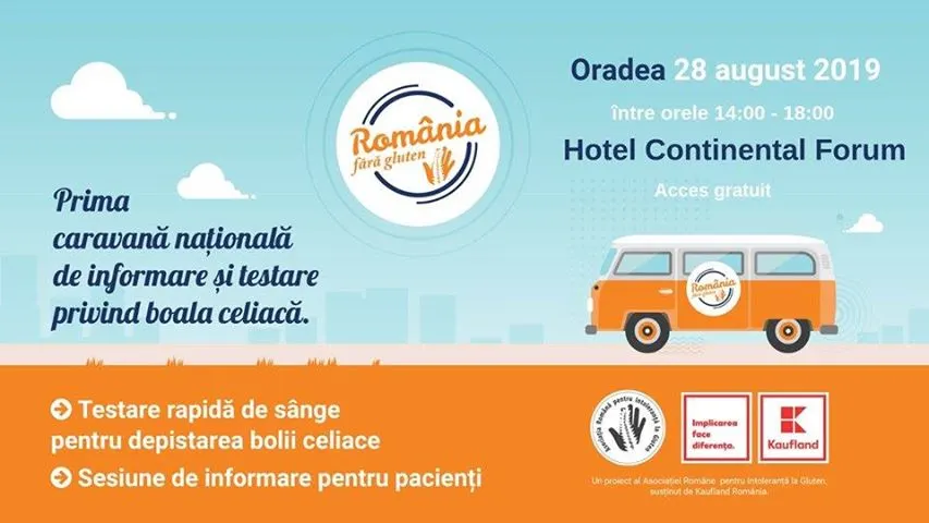 Prima caravană de informare și testare gratuită pentru boala celiacă ajunge în Oradea