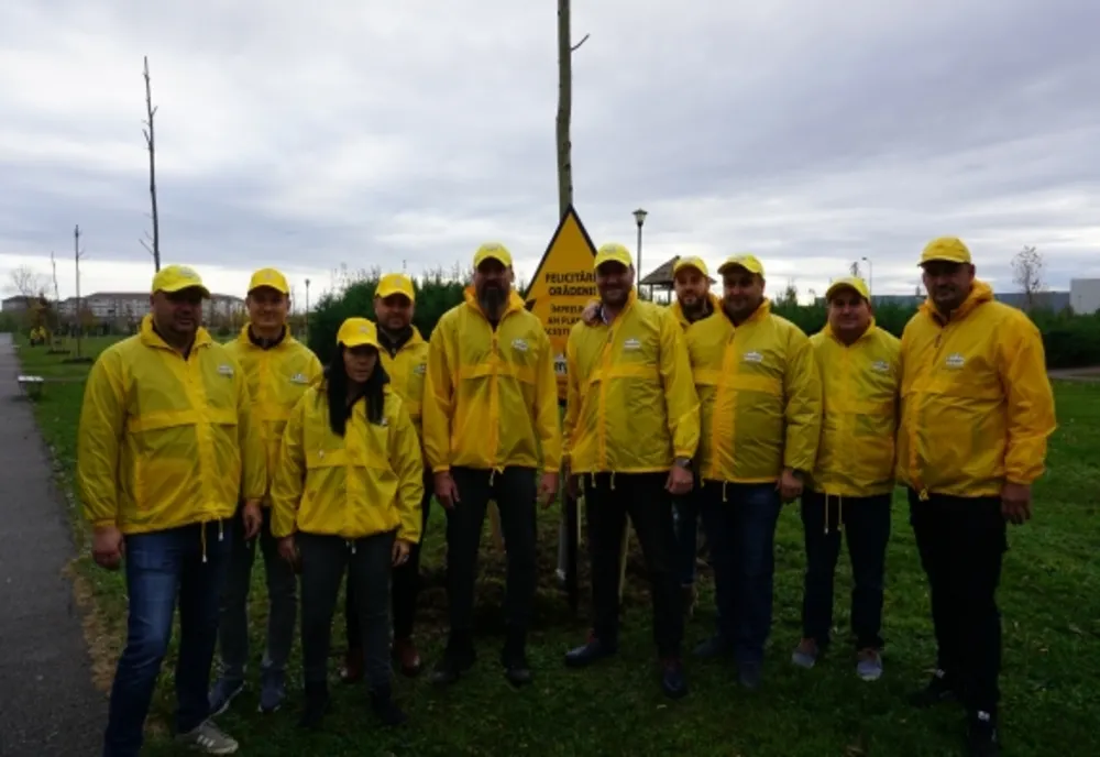 Copaci plantațI în Parcul Salca, în cadrul unei acțiuni de voluntariat