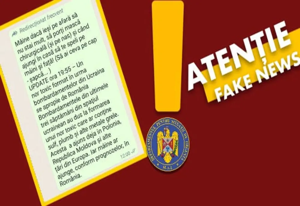 Atenție! Un mesaj FAKE News circulă pe canalul WhatsApp!