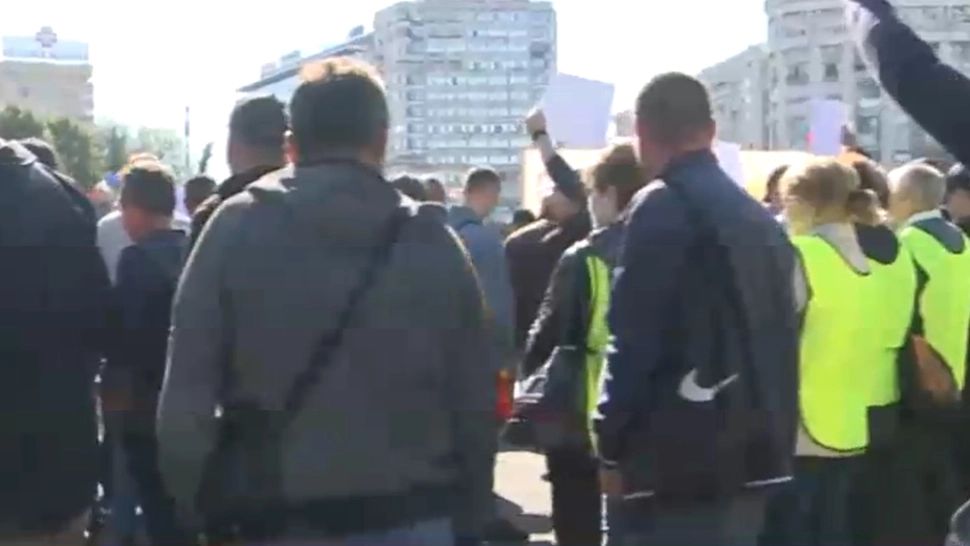 Protest în Capitală: minerii cer oprirea concedierilor de la Complexul Energetic Oltenia