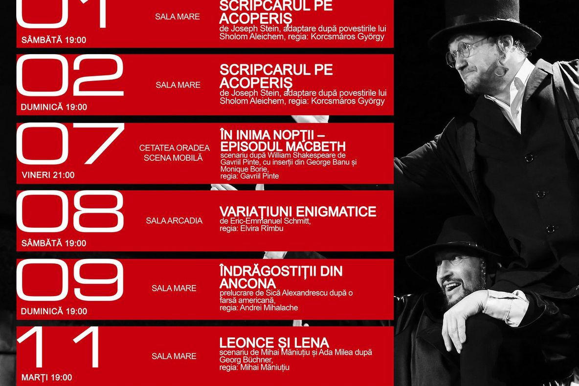 Programul lunii septembrie la Teatrul Regina Maria