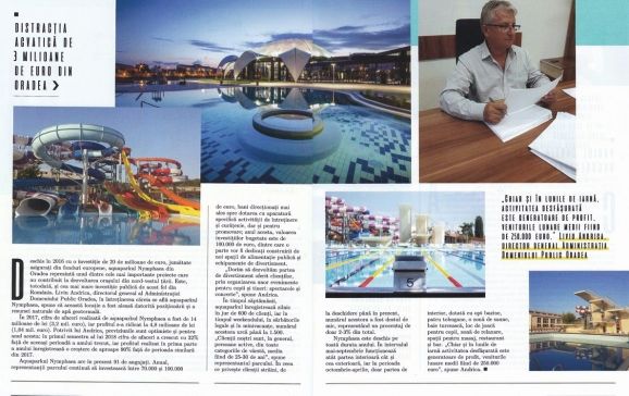 Aquaparkul Nymphaea apare în publicația "Business Magazin"