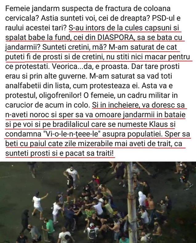 Postare incredibilă pe facebook a unui medic rezident orădean împotriva protestatarilor: "Sper să beți cu paiul câte zile mierabile mai aveți de trăit"