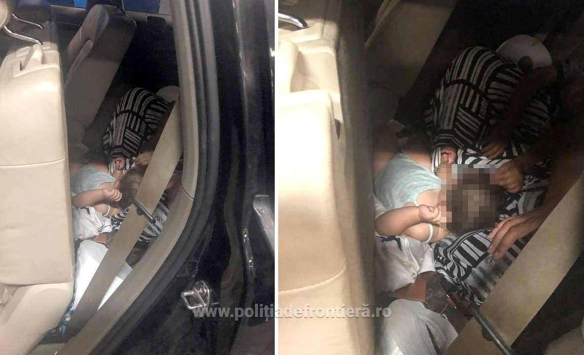 Minoră ascunsă de mamă între banchetele din spate ale unui autoturism, depistată în P.T.F Borș