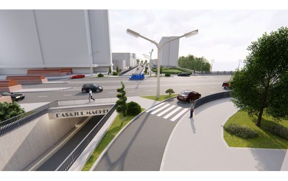 Încep lucrările la pasajul pe sub B-dul Magheru, care va face legătura între Aleea Ștrandului și Parcul Traian