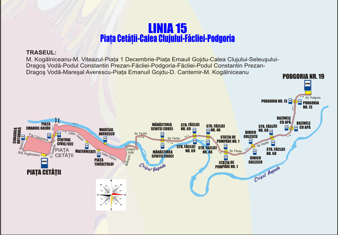 Traseu deviat pe linia 15 de autobuz