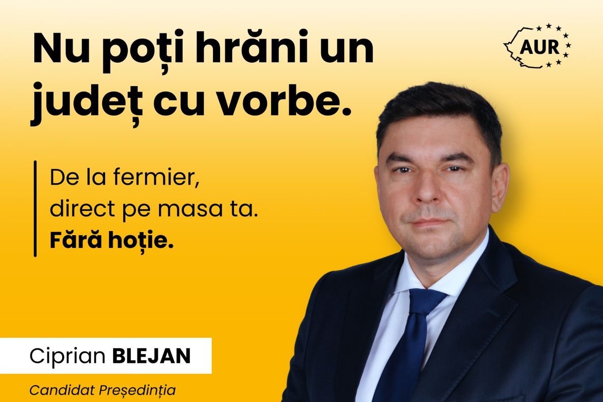 CIPRIAN BLEJAN, CANDIDAT AUR LA PREŞEDENŢIA CONSILIULUI JUDEȚEAN BIHOR: ”NU POȚI HRĂNI UN JUDEȚ CU VORBE. DE LA FERMIER, DIRECT PE MASA TA. FĂRĂ HOȚIE.”