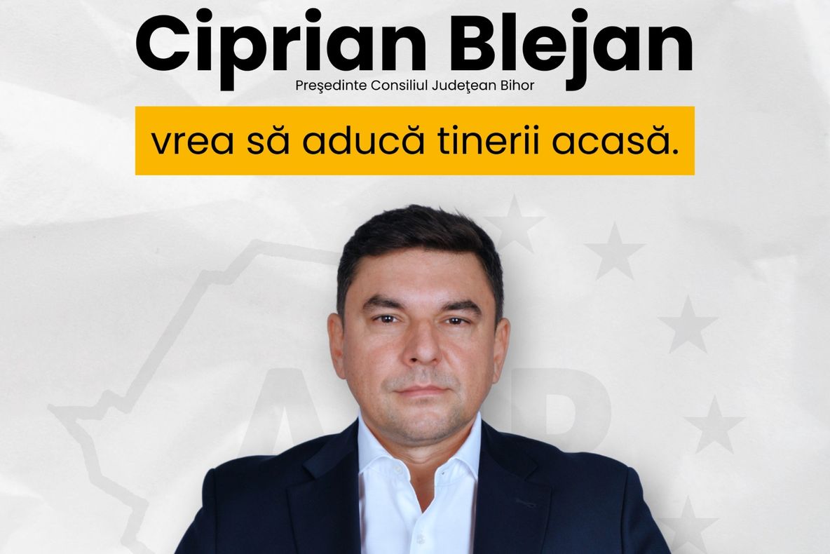 CIPRIAN BLEJAN, CANDIDAT AUR LA PREŞEDENŢIA CONSILIULUI JUDEȚEAN BIHOR: ”SATUL NU MOARE DACĂ NE PASĂ. CIPRIAN BLEJAN VREA SĂ ADUCĂ TINERII ACASĂ”