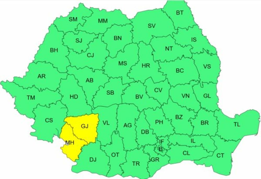 Informare meteo de vânt și ploi până pe 9 noiembrie