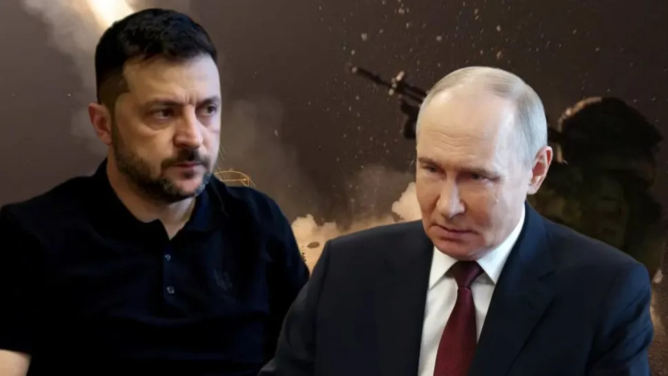 Volodimir Zelenski și Vladimir Putin
