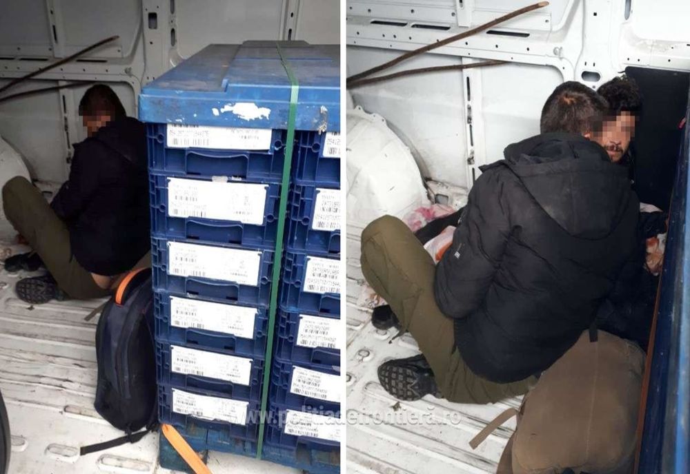 Unsprezece cetăţeni din Irak, Eritreea şi Iran, depistați ascunşi într-o autoutilitară la P.T.F. Nădlac II