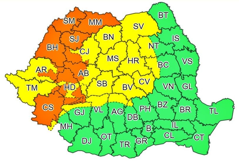 Bihorul, sub COD PORTOCALIU  de ploi bundente! Vezi cât durează