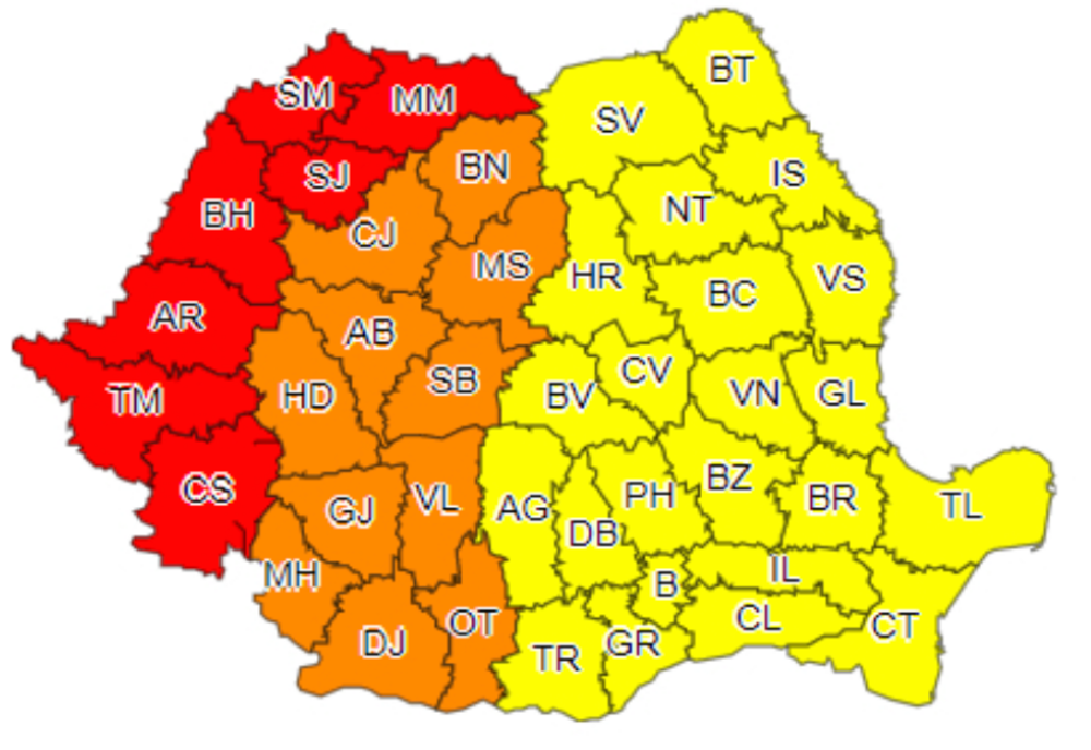 COD ROȘU de caniculă emis de ANM