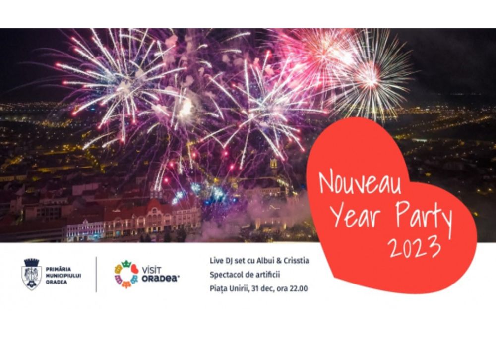 Nouveau Year Party 2023 în Piața Unirii din Oradea