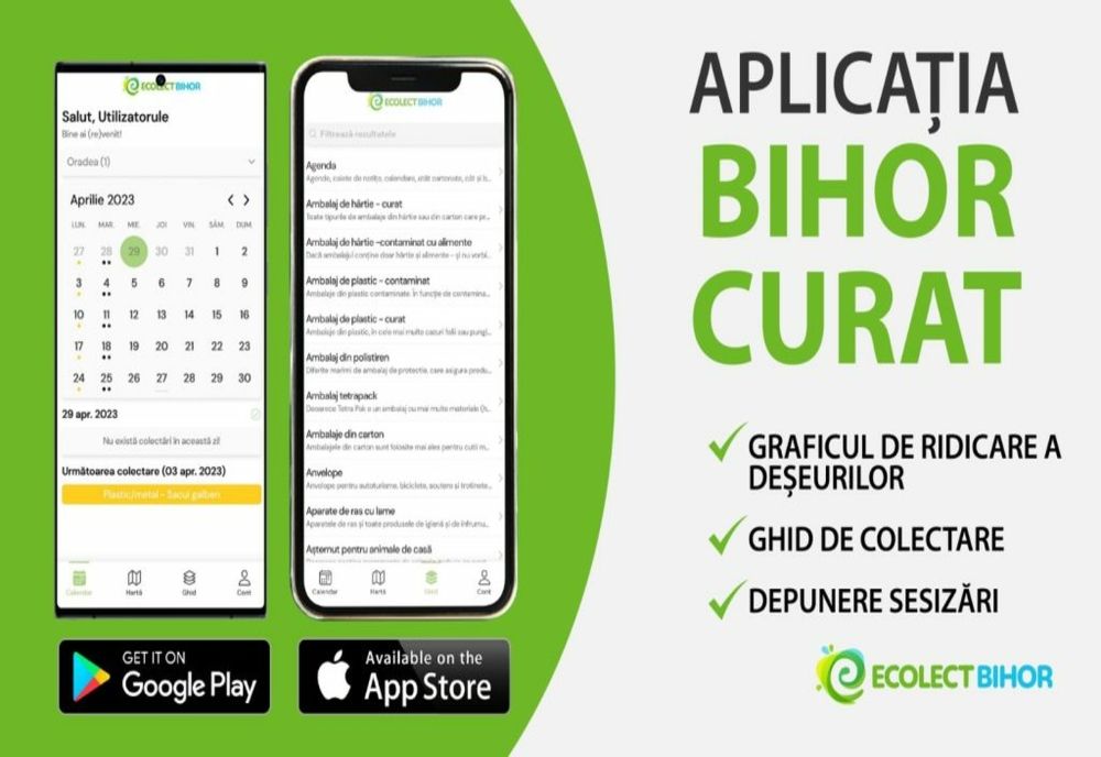 Aplicație mobilă pentru managementul deșeurilor, lansată de Ecolect Bihor