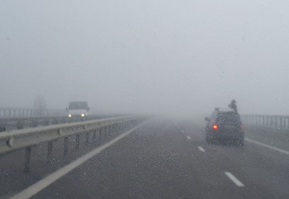 VIZIBILITATE REDUSĂ DIN CAUZA CEȚII PE AUTOSTRADA A2 BUCUREȘTI - CONSTANȚA