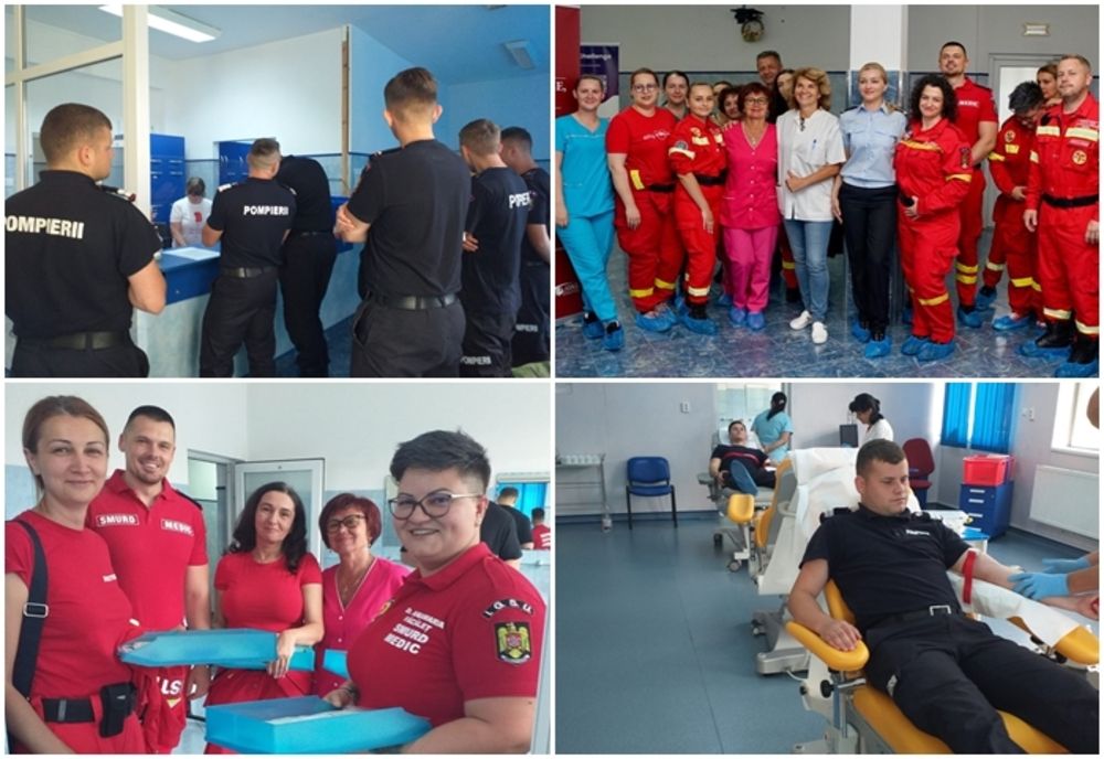 Susțin viața în permanență! Timp de trei zile, pompierii bihoreni, medicii și asistenții UPU /SMURD Bihor au donat sânge