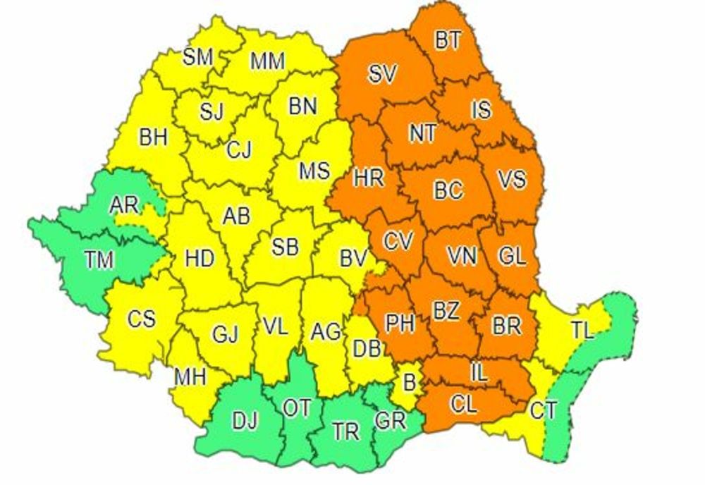 ANM, prognoză actualizată: Cod Galben și Cod Portocaliu de furtuni, până la noapte!