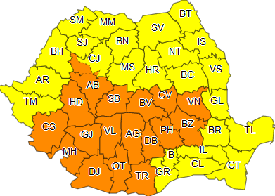 Avertizarea de cod galben de ploi pentru județul Bihor continuă și astăzi!