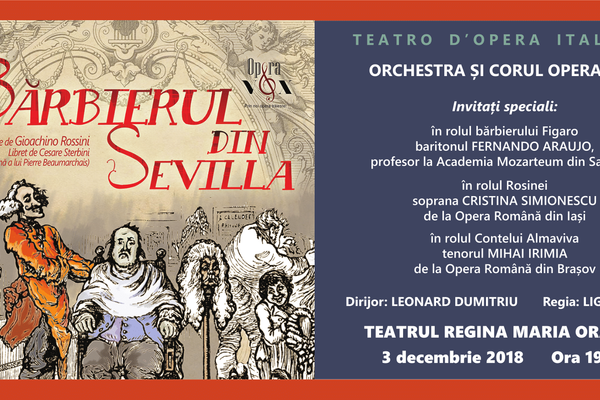 Opera “Bărbierul din Sevilla” vine la Oradea