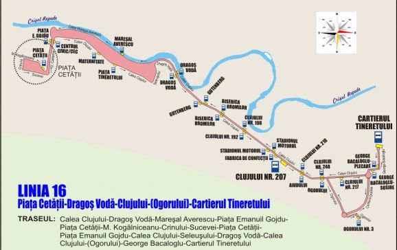 Traseele liniilor de autobuz 13, 15 și 16, modificate