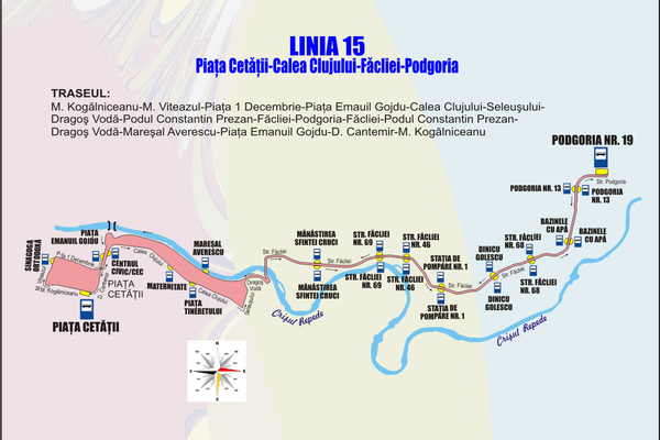Traseu deviat pe linia 15 de autobuz