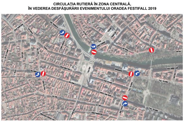 Traficul în întreaga zonă centrală va fi restricționat, pentru buna desfășurare a evenimentului Oradea FESTIFALL 2019