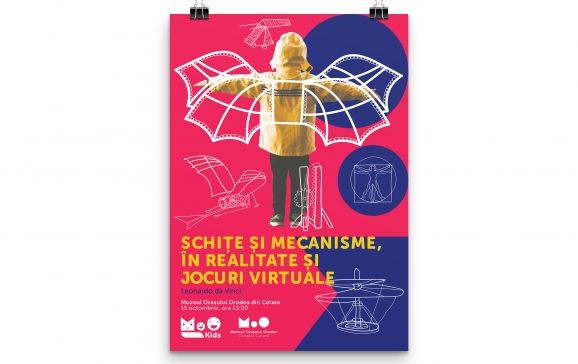 Schițe și mecanisme, în realitate și jocuri virtuale Leonardo da Vinci