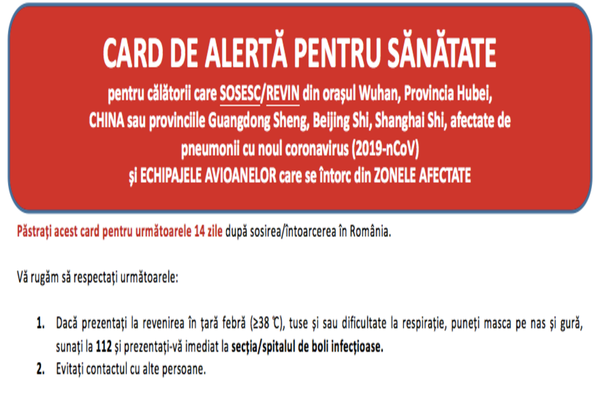 DSP Bihor a informat astăzi toți medicii de familie și unitățile spitalicești din județ privitor la noul coronavirus (nCoV) recent identificat în China