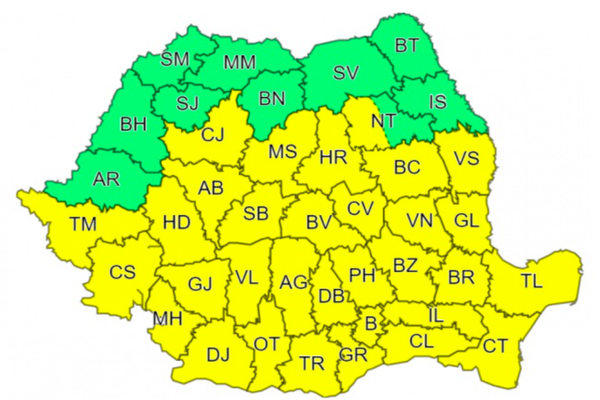 Alertă meteo. România, lovită de fenomene meteo EXTREME: vijelii și grindină