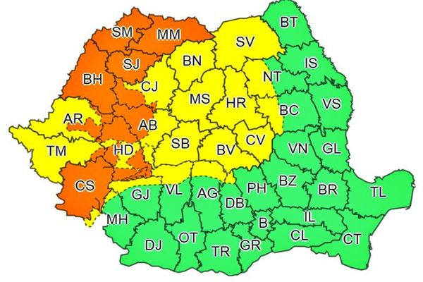 Bihorul, sub COD PORTOCALIU  de ploi bundente! Vezi cât durează