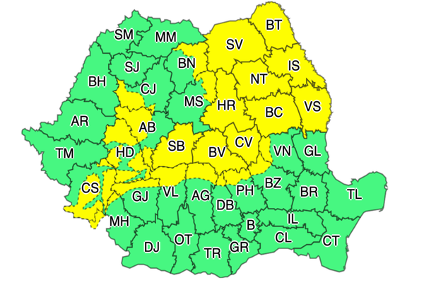 Alertă ANM de vreme severă în toată țara! România, lovită de frig, ninsori şi ploi