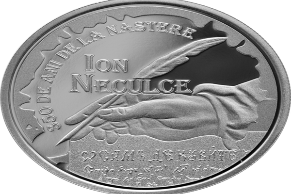 Monedă de argint pentru aniversarea a 350 de ani de la nașterea lui Ion Neculce