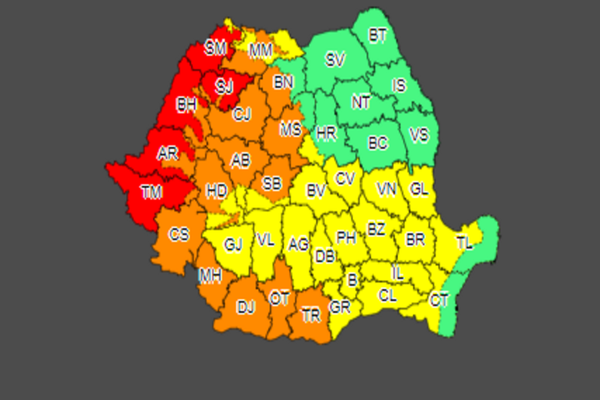 Avertizări meteo. COD ROȘU de caniculă, în vest! COD PORTOCALIU și COD GALBEN în aproape toată țară