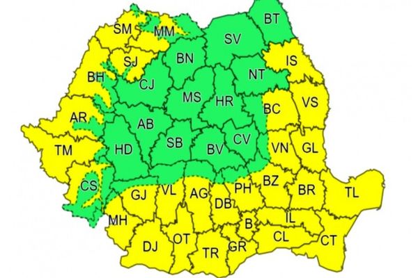 Mai multe judeţe, sub Cod Galben de căldură