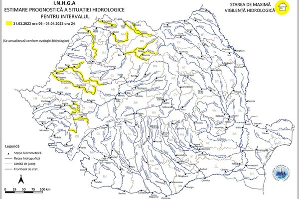 COD GALBEN de inundații în mai multe județe din țară