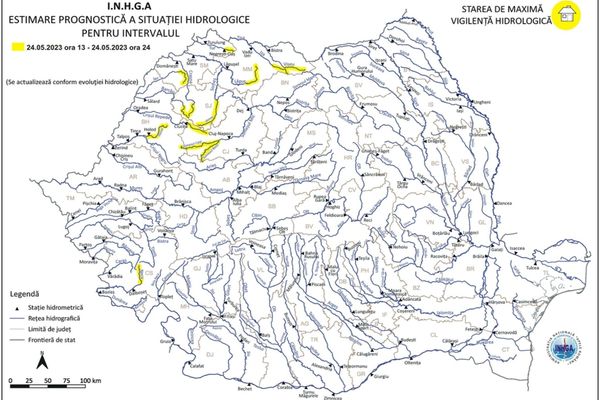 COD GALBEN de inundații pe râuri din Cluj, Bihor, Sălaj, Maramureş și Satu Mare