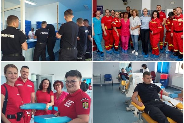 Susțin viața în permanență! Timp de trei zile, pompierii bihoreni, medicii și asistenții UPU /SMURD Bihor au donat sânge