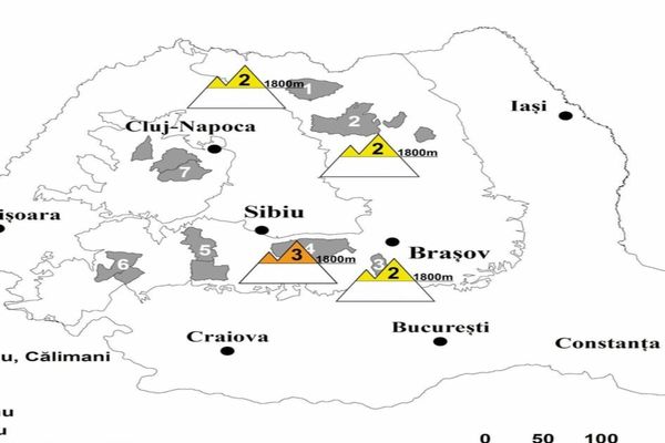 Gradul de avalanşă a atins nivelul 3 din 5 la altitudini de peste 1.800 de metri în masivul Făgăraş