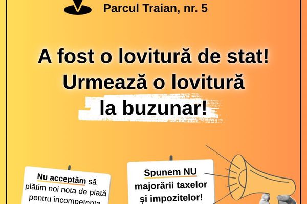PROTEST 22 IUNIE 2025, ÎNCEPÂND CU ORA 18:00, ÎN FAȚĂ LA PREFECTURĂ - PARCUL TRAIAN, NR. 5, ORADEA: ”DESTUL! NU MAI ACCEPTĂM SĂ PLĂTIM NOI, POPORUL ROMÂN CINSTIT ȘI DEMN, PENTRU HOȚIA ȘI INCOMPETENȚA LOR!”